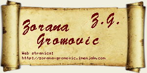 Zorana Gromović vizit kartica